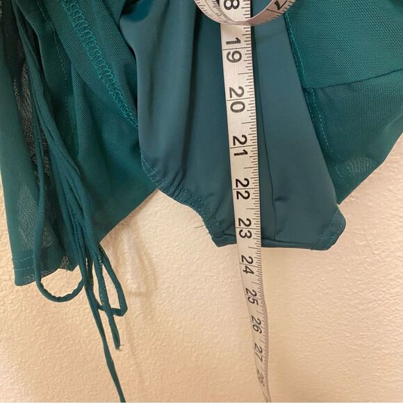 WEISSMAN balera Dance Costume green Mock Neck Power Mesh Romper SM11785 MC child - Picture 7 of 9